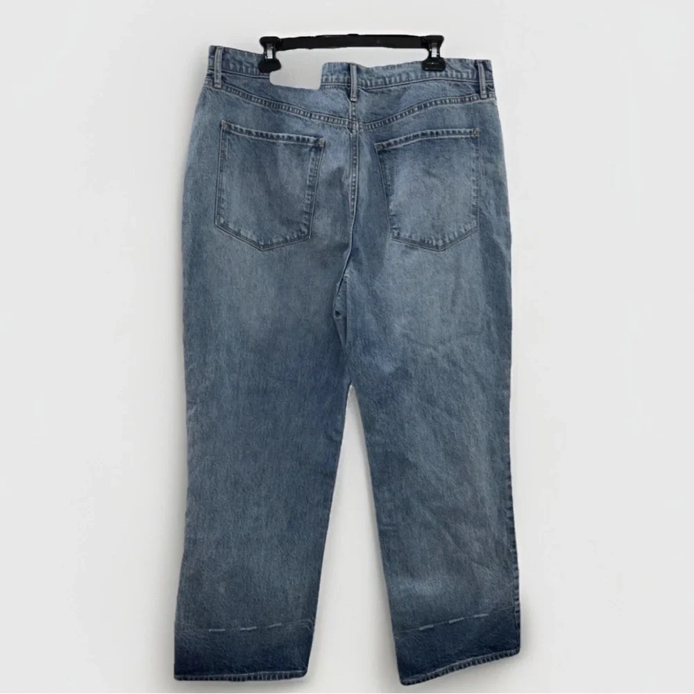 NWT a.n.a. Jeans Womens 16 Blue Highest Rise Ankle Straight Leg Denim Button Fly